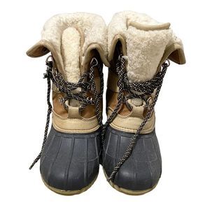 Tommy Hilfiger Faux Fur Duck Rain Winter Snow Lace Up Ankle Boots